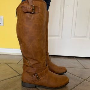Material Girl Brown Knee High Boots
